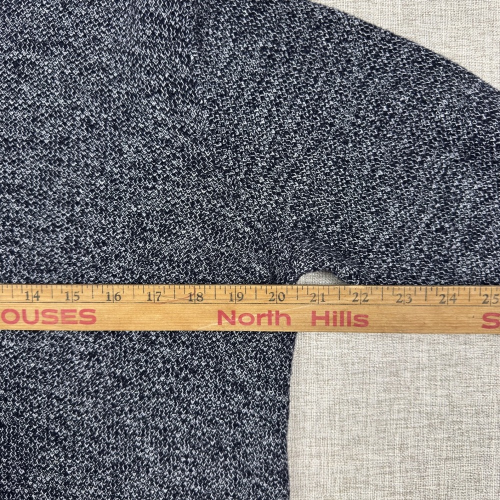Kangol Mens XL Marled Knit Crewneck Sweater Gray Black Cotton Logo - Picture 6 of 9